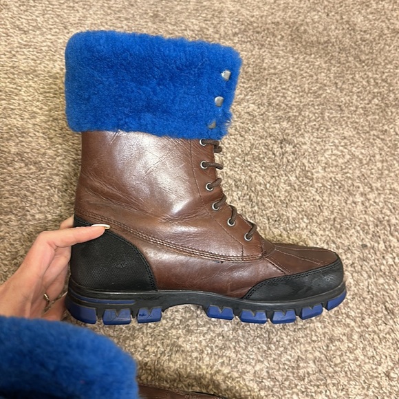 Ralph Lauren Quinta Leather Weatherproof Duck Boots 8 - Picture 3 of 7
